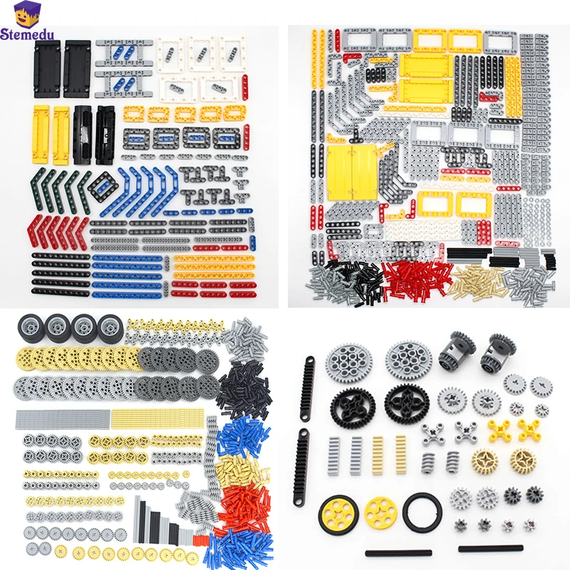 

MOC Bulk Technical Parts Compatible with Building Blocks Bricks 9686 2412 Beam Axle Pin Connector Panel Gear Intellectual Toys