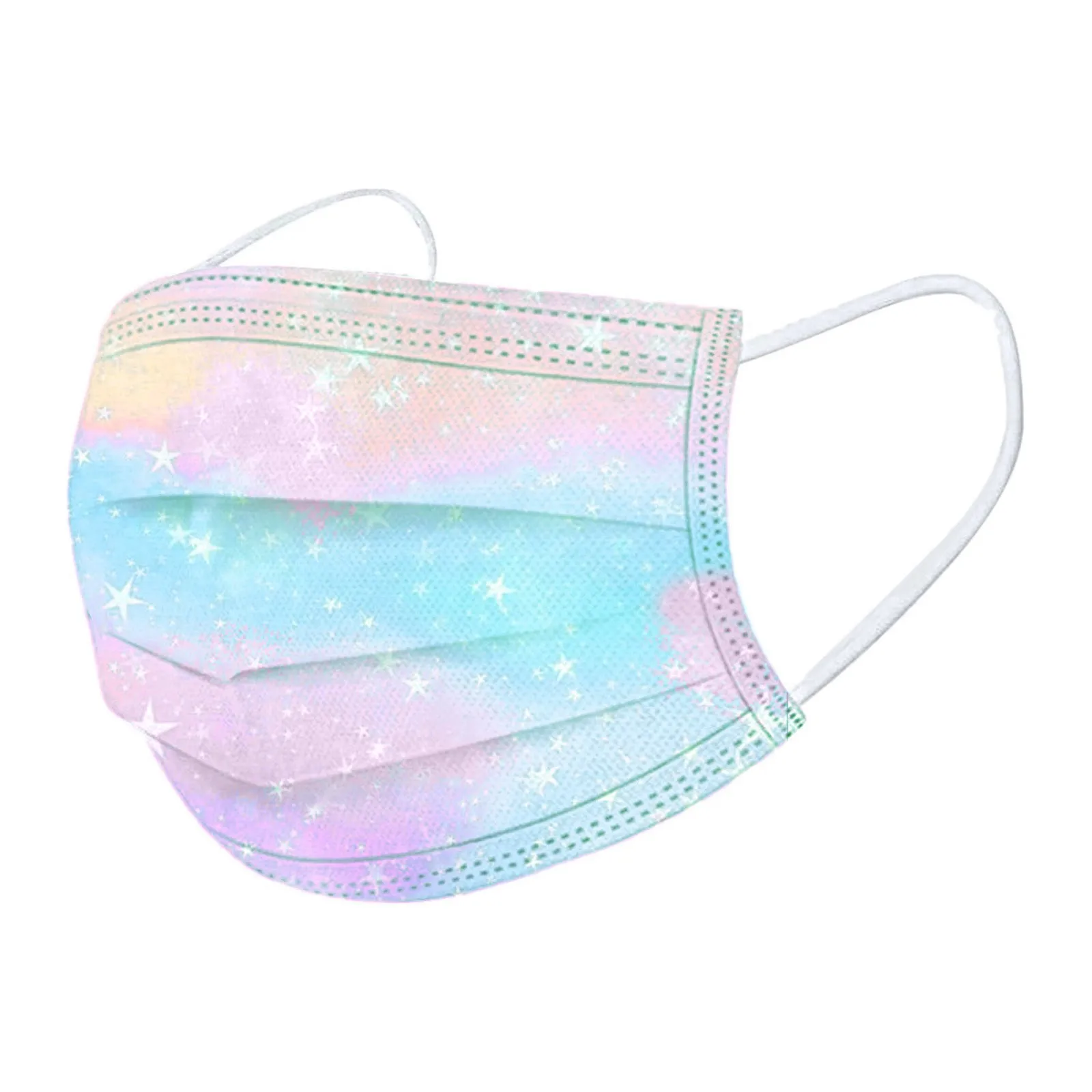 Children Tie-dye Gradient Printed Three-Layer Dust-Proof Disposable Mask 10PC