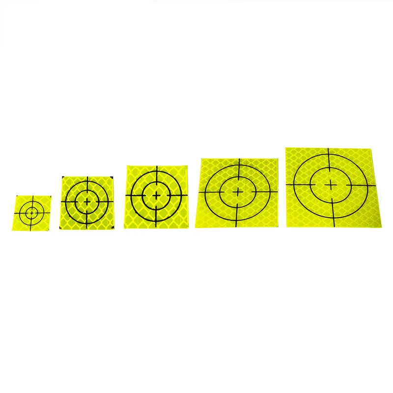100pcs 크기 60x60mm 20 30 40 50mm 토탈 스테이션 조사 용 반사판 시트 지리 형광 녹색 시트 반사 스티커