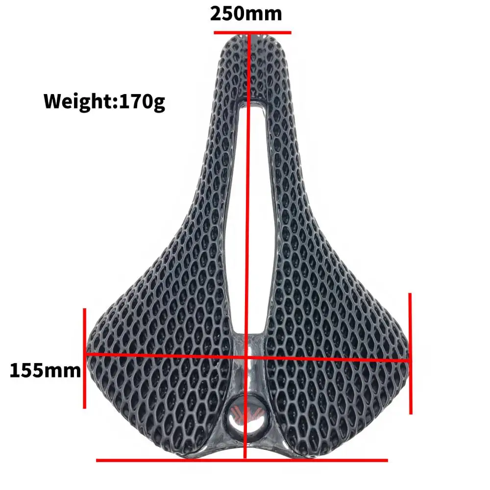 WEST BIKING Sella Per Bici Stampata In 3D Con Luce Posteriore Seggiolino Per Bici In Carbonio Triathlon Racing Road MTB Sella Per Mountain Bike Per Uomo - Foto 8