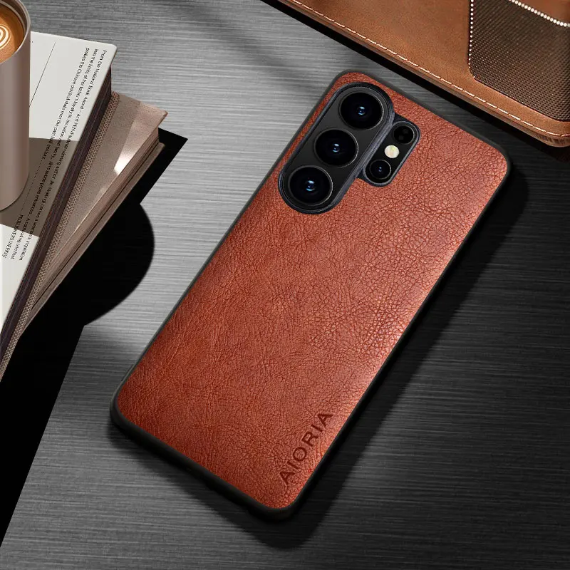 Stylish Classic Business Style Durable Premium PU Leather Phone Case Coque