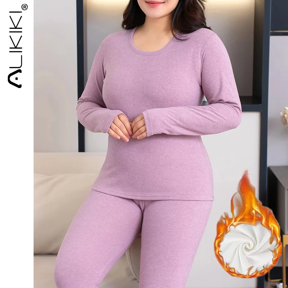 Thermal Underwear for Women Long Johns Plus Size Winter Warm Fleece Lined Base Layer Set Cold Weather Top and Bottom