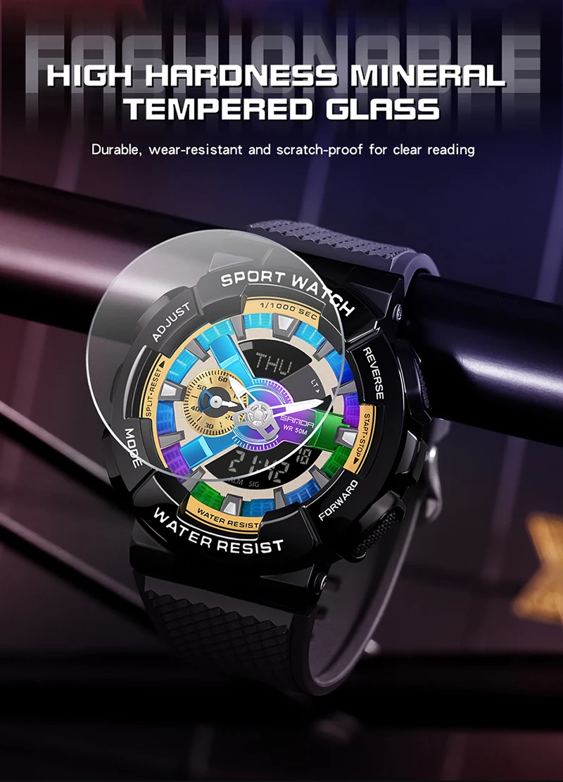 Sanda Men Digital Watch G Style Sports Waterproof Shock Military Premium Watches Magic Color Cool Luxury Wristwatch Relojes 9004