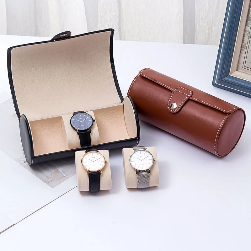 WellZone Light And Handy Portable 2/3/4 Slots Leather Watch Case Zipper Watch Box Gift watch storage box watch storage bag watch storage pouch leather storage box