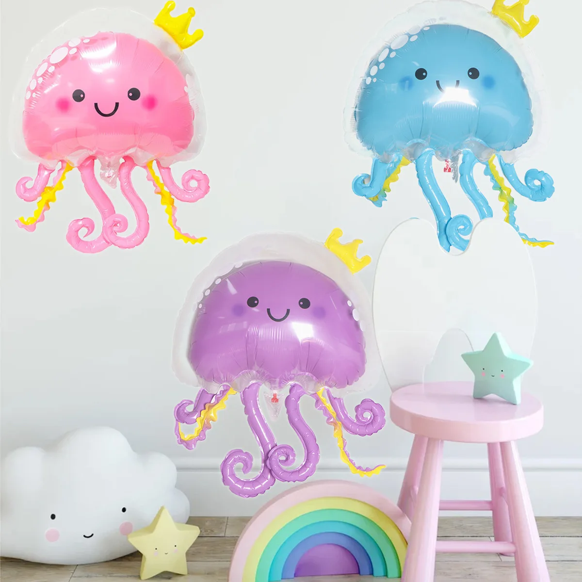 1/3 Stück niedliche Ozean-Tiere, Quallen, Doppelblasen-Luftballons für Kinder unter dem Meer, Thema, Geburtstag, Babyparty, Party-Dekoration