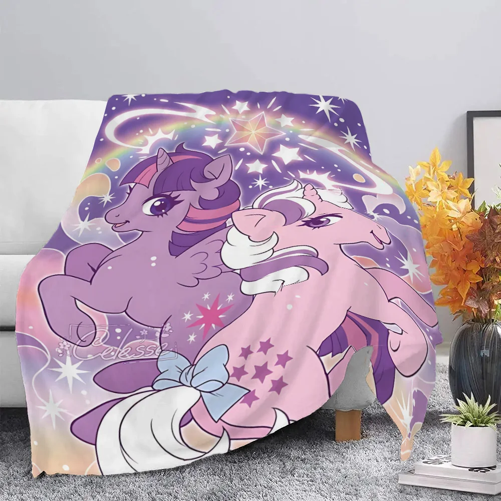 Cartoon Printed Blanket Picnic Blankets Warm Blanket Soft and Comfortable My Little P-Ponys Blanket Home Travel Birthday Gift 2