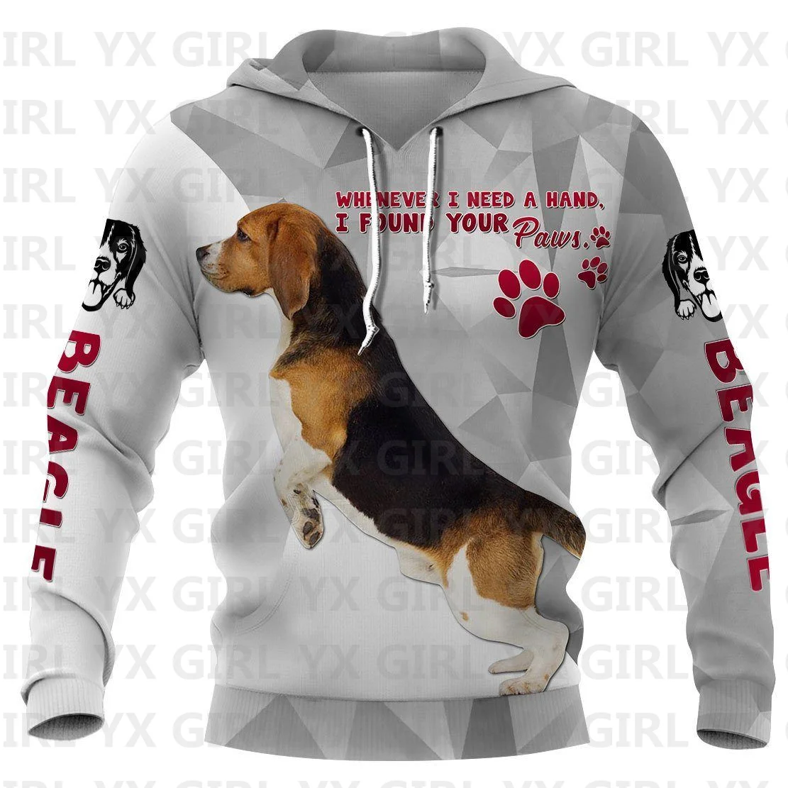 Beagle Paws/Border Collie Paws/Chihuahua Paws Felpa Con Cappuccio Stampata In 3D Donna Per Uomo Pullover Street Tuta Love Dog Gift