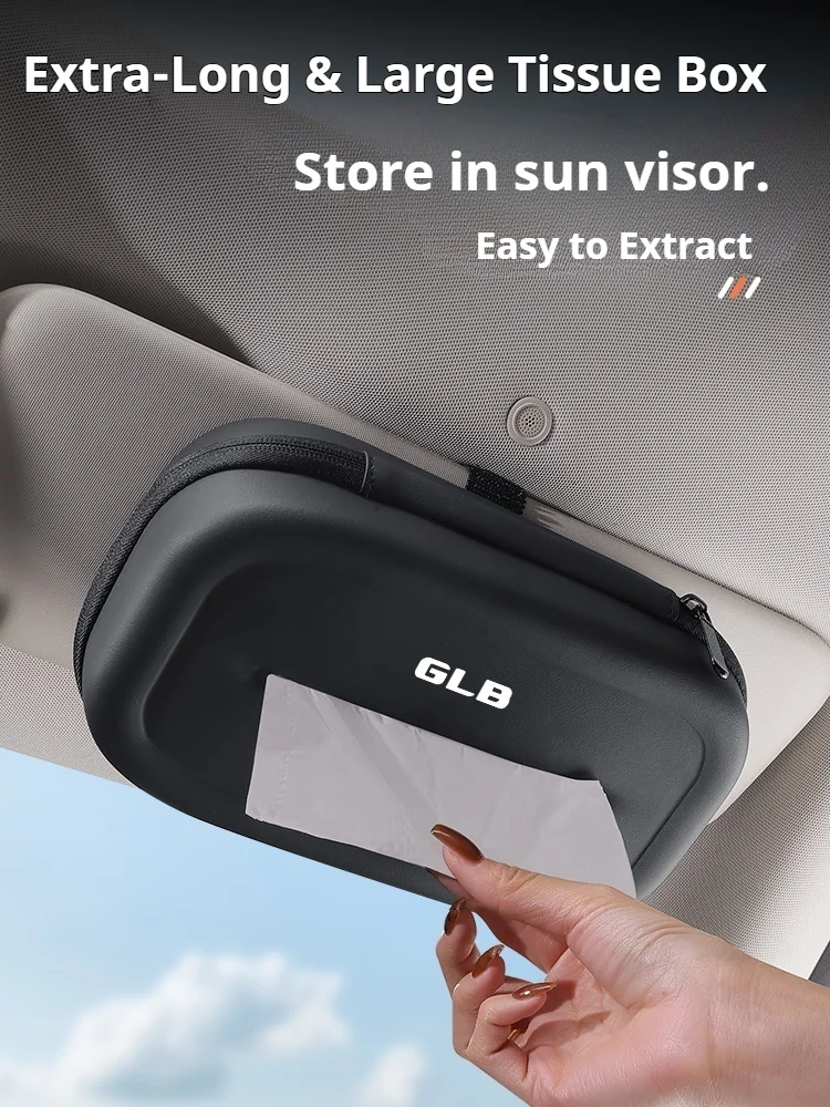 자동차 3D 입체형 초장형 대형 티슈 박스 시트 등받이 차양판 티슈 박스 메르세데스-벤츠 GLB 액세서리용