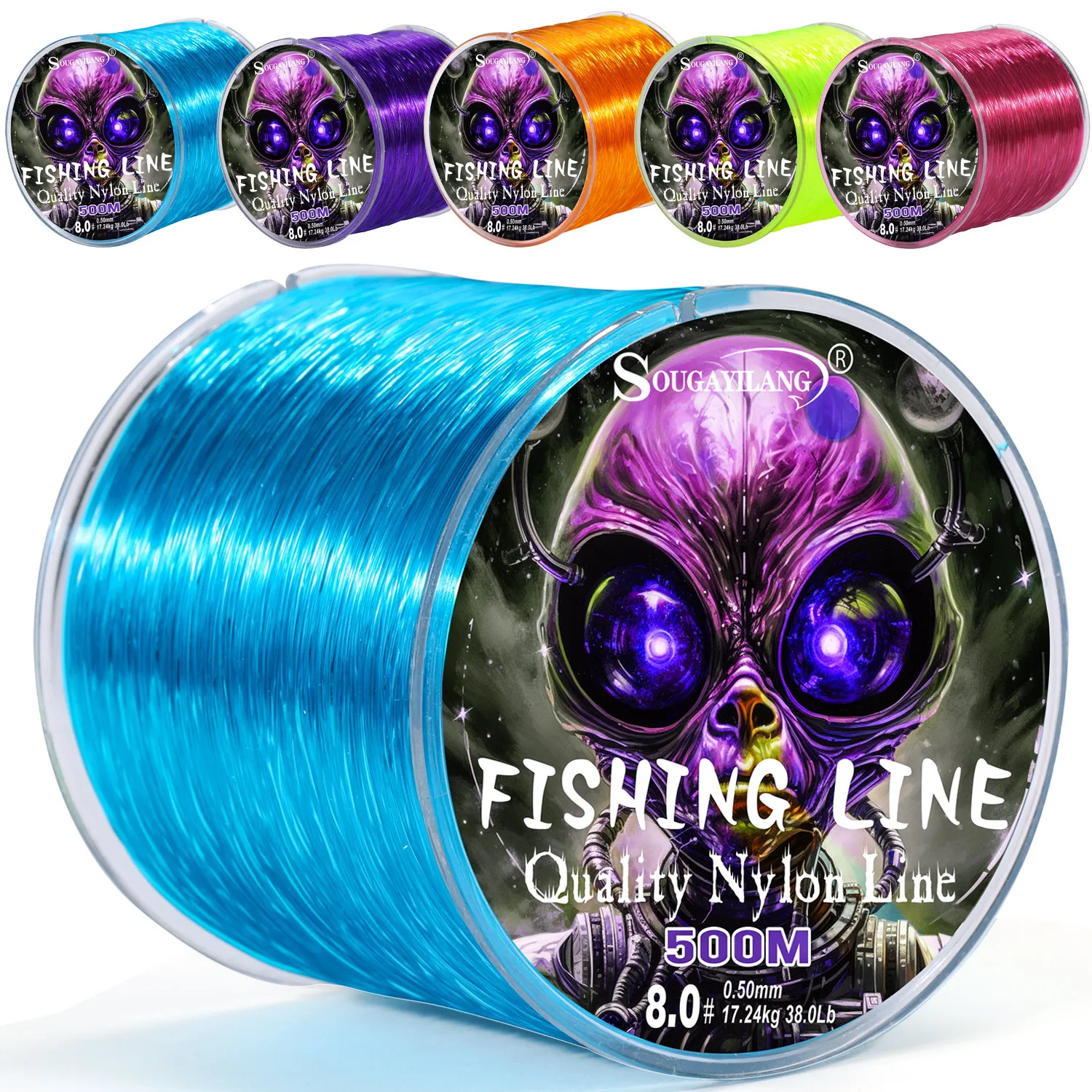 Ligne de Pêche Monofilament Nylon Sougayilang 500m Haute Résistance pour Pêche en Eau Douce