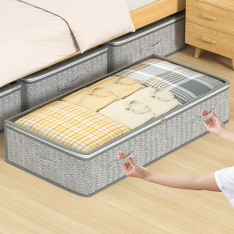 1/3/5PCS Clothes Quilt Storage Bag Underbed Organizer Large Capacity Quilt Storage Box Foldable Storage Bag Dust Tote 4