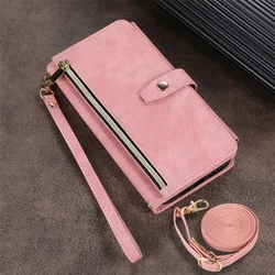 Elegant PU Leather Crossbody Wallet Phone Case with Card Holder & Lanyard - iPhone 11 Pro Max (Rose Gold)