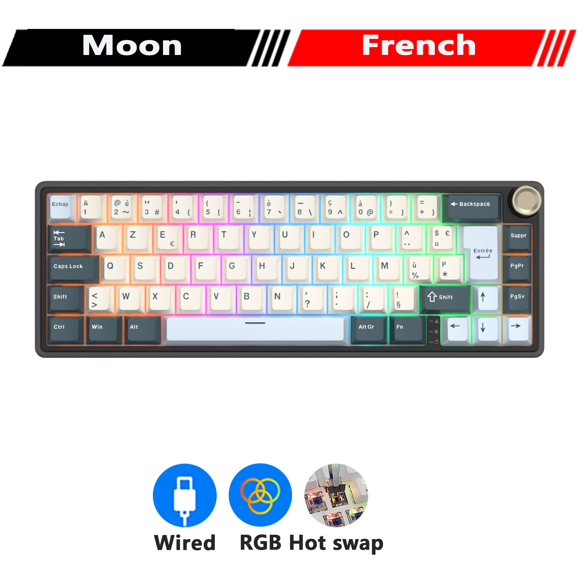 RK R65 Royal Kludge 有線メカニカルキーボード 66 キー 65