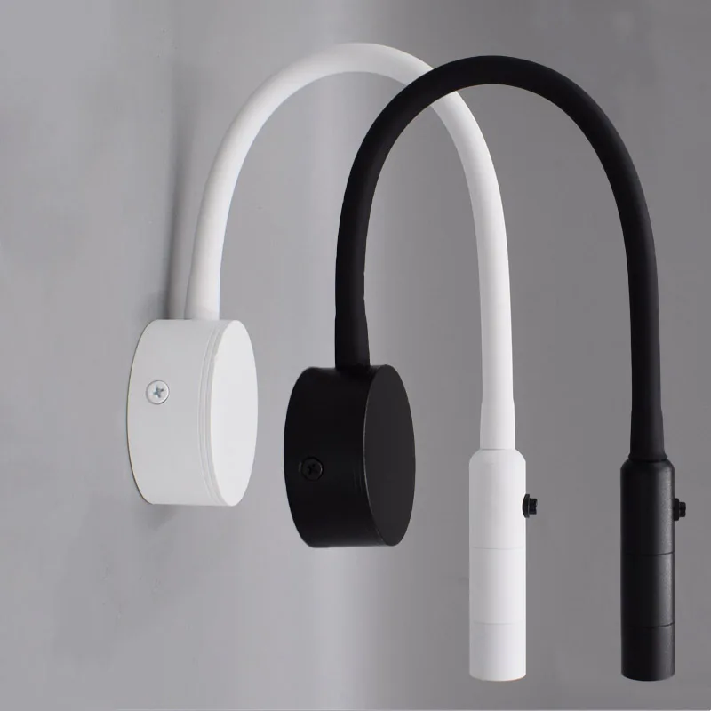 LED Light LED Wall Lamp Wall Light LED Reading Light 1W 3W Gooseneck Flexible LED Reading Wall Lights With Switch Adjustable Bedroom Bedside Sconces Wall Mounted Study Lamps Fixture