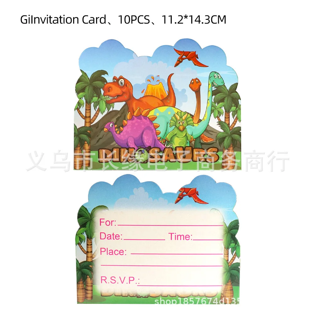 Jurassic Dinosaurier Geburtstagsparty Dekoration Tischgeschirr Becher Teller Servietten Zahlenballons Hintergrundbanner Geschenktüten Kinderparty-Artikel – Detail 15