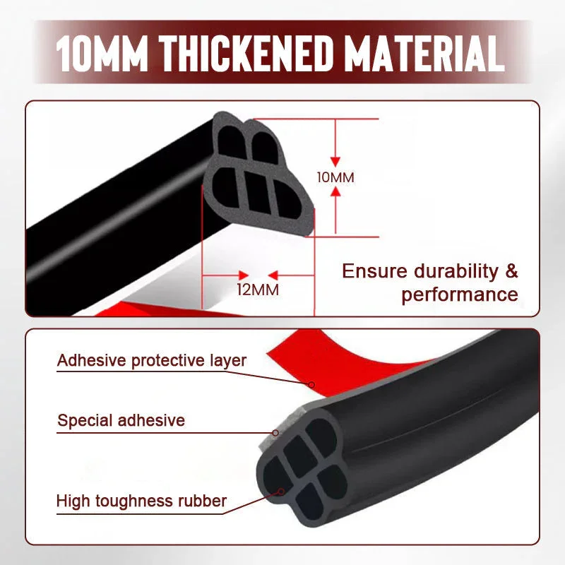 Car Door Soundproof Anti-Dust Seal Strip Car Door Seal Strip Universal Noise Insulation Epdm Truck Car Rubber Waterproof Seals