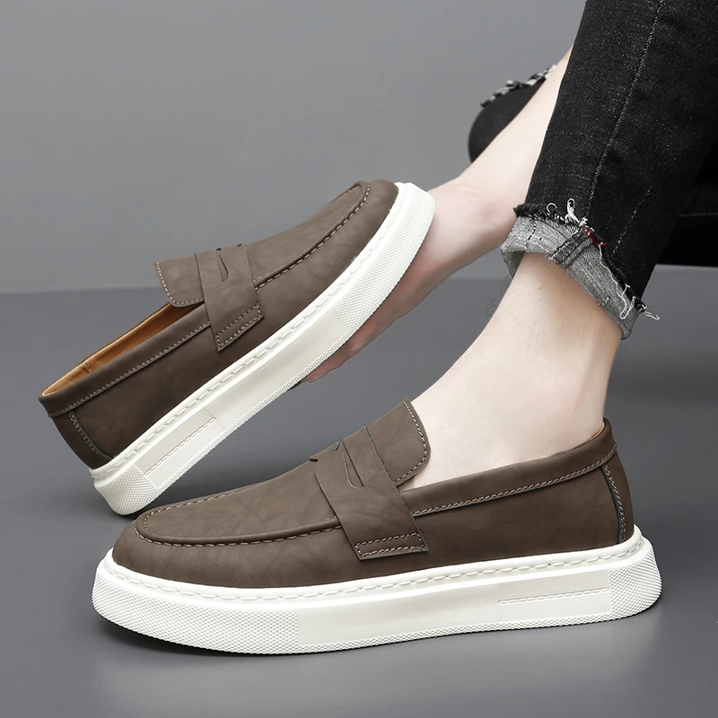 New Male Footwear Genuine Leather Mens Slip on Driving Shoes High Quality Mens Casual Flats High Quality Mens Breathable Loafers 4