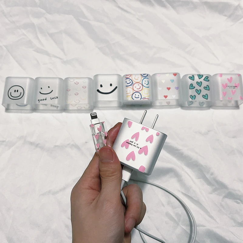 8 Style Matte Silicone Cartoon Bite Cord Usb Data Line Cable Protector Head Ricarica Rapida Custodia Carina Fpr Apple Iphone 18/20W Capa