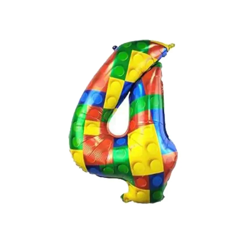 Bausteine Geburtstag Party Dekoration Geschirr Tasse Teller Ballon Banner Hintergrund Servietten für Kind Thema Party Liefert Geschenke – Detail 31