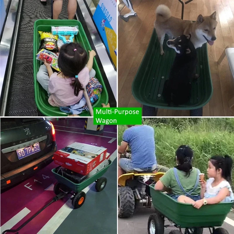 Tractor tractor plastic dump truck four-wheeled trailer trolley garden stall trolley truck home