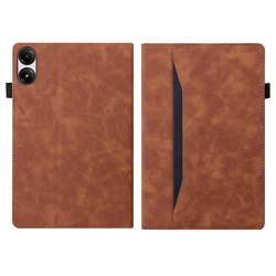 Premium PU Leather Business Wallet Flip Cover with Elastic Band Closure for Poco Pad M1 12.1 - IN (Brown)