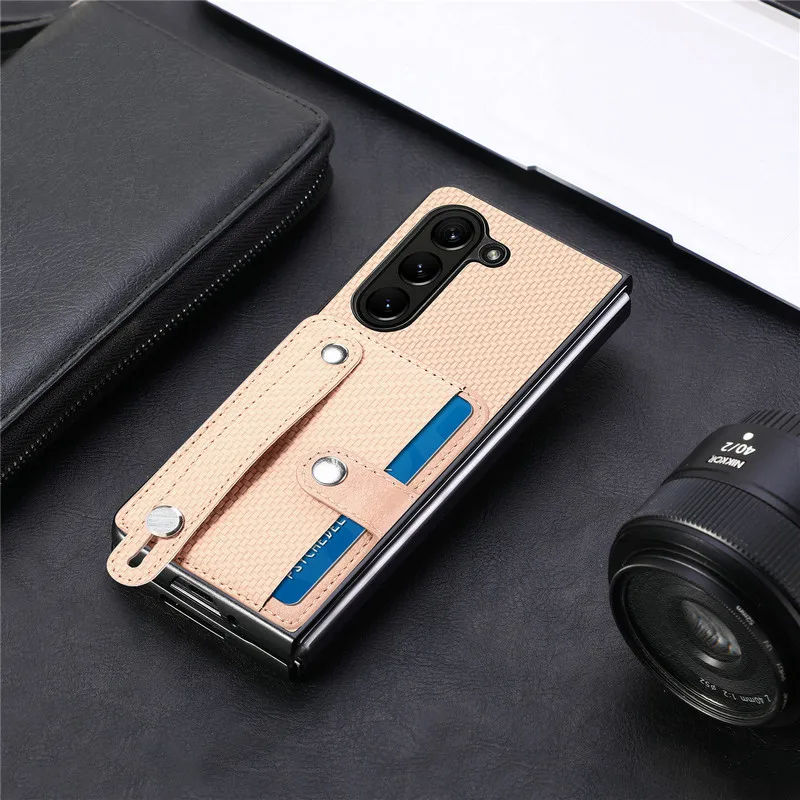Luxury Case For Samsung Galaxy Z Fold 7 5G 2025 Leather Card Wristband Back Cover For Galaxy Z Fold 6 5 4 3 2 Fold7 Funda | Gaffar India