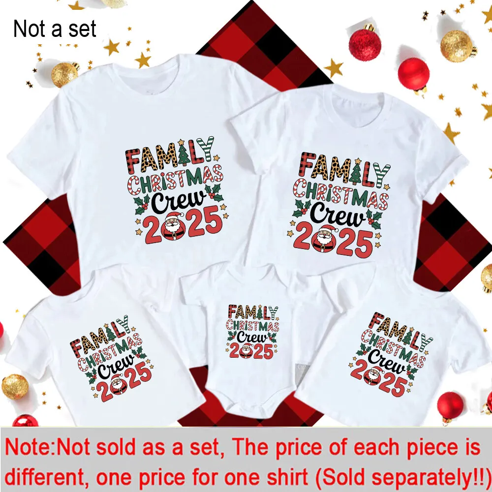 2025 Merry Christmas Family Matching Shirts | Holiday Outfits for Dad, Mom & Kids | Festive Xmas Party T-Shirts