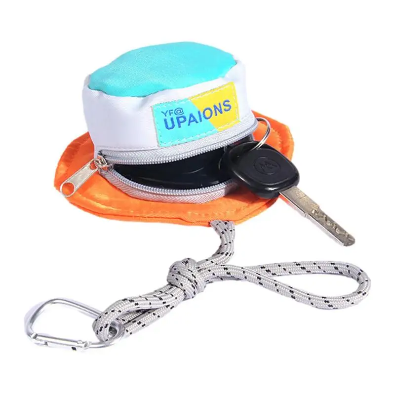 

Hat Shape Coin Pouch Bag Keychain Hat Wallet Purse Portable Mini Earphones Carrying Case Earbuds Storage Box For Earphones