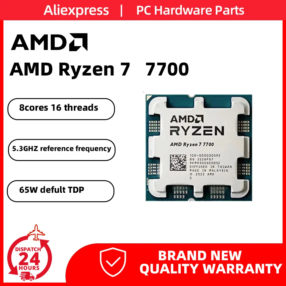 기가바이트 B650M AORUS PRO AX AMD Ryzen 7 7700 CPU 마더보드 키트, 4xDDR5 메모리, PCIe 5.0 M.2 지지대, WIFI6E 및 R7