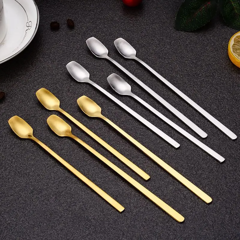 

Stainless Steel Tea Spoons, Long Handle, Ice Cream, Dessert, Sundae Spoons, Hot Cutlery, Drinking Tableware, Coffee Spoons, R034