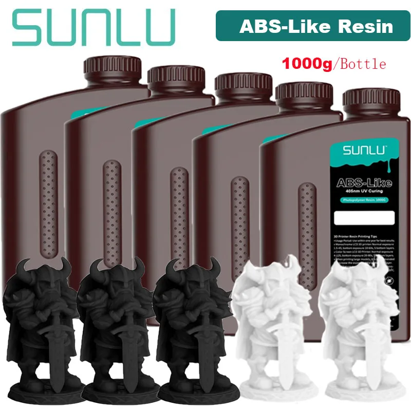 SUNLU 5KG résine 3D simile à l'abs/standard/lavage à l'eau 405nm résine UV pour la plupart des matériaux d'imprimante 3D SLA/DLP/LCD sensible aux UV 1kg