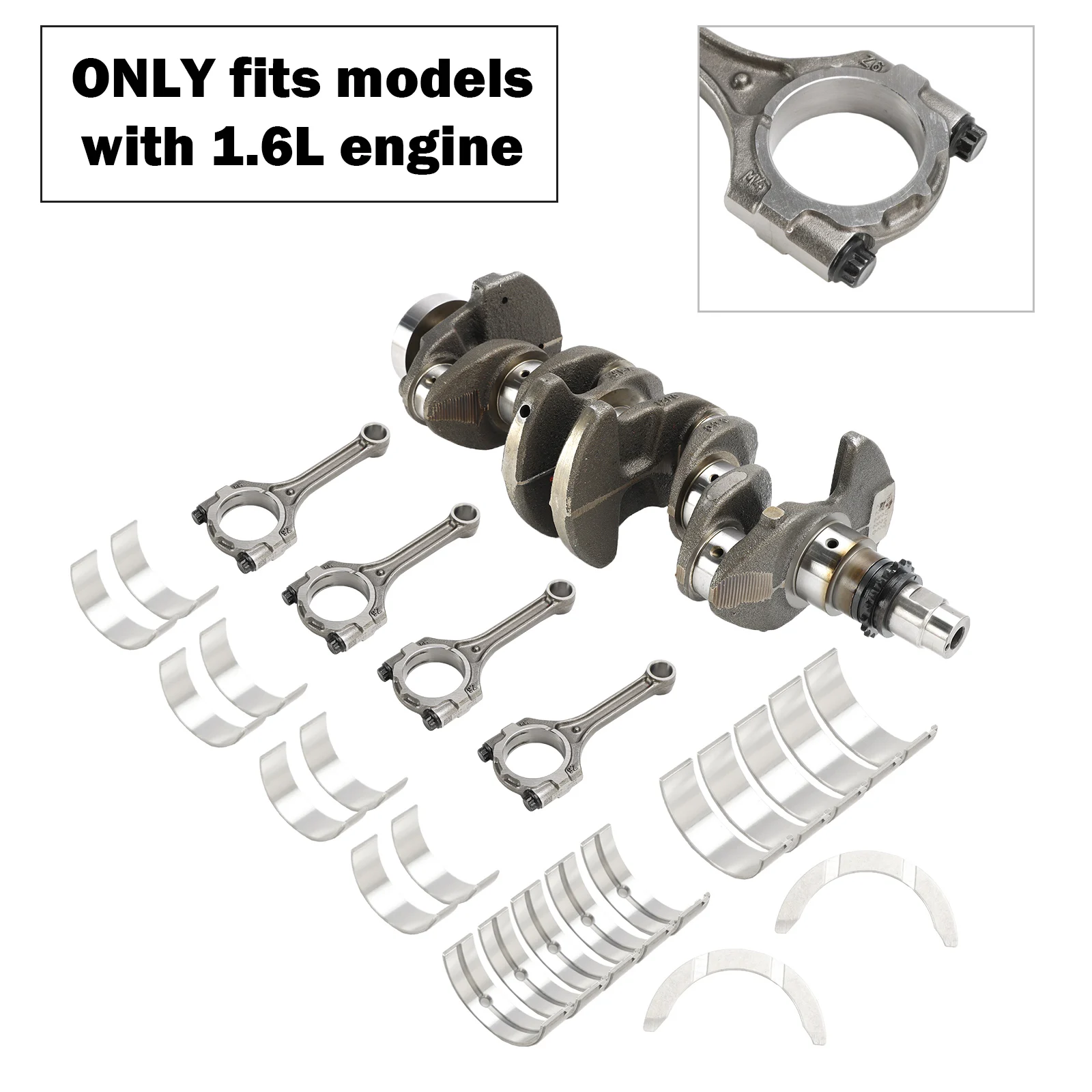 Artudatech 1,6 l Motor-Kurbelwellen-Tonstangen und Lagersatz für Hyundai SOUL RIO 2012–2019 – Detail 6