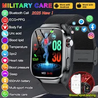 2025 AI Laser Diagnosis Health Smart Watches Men ECG+PPG Blood lipids Uric acid Heart Rate BP Sports Call Smartwatch For Xiaomi 1