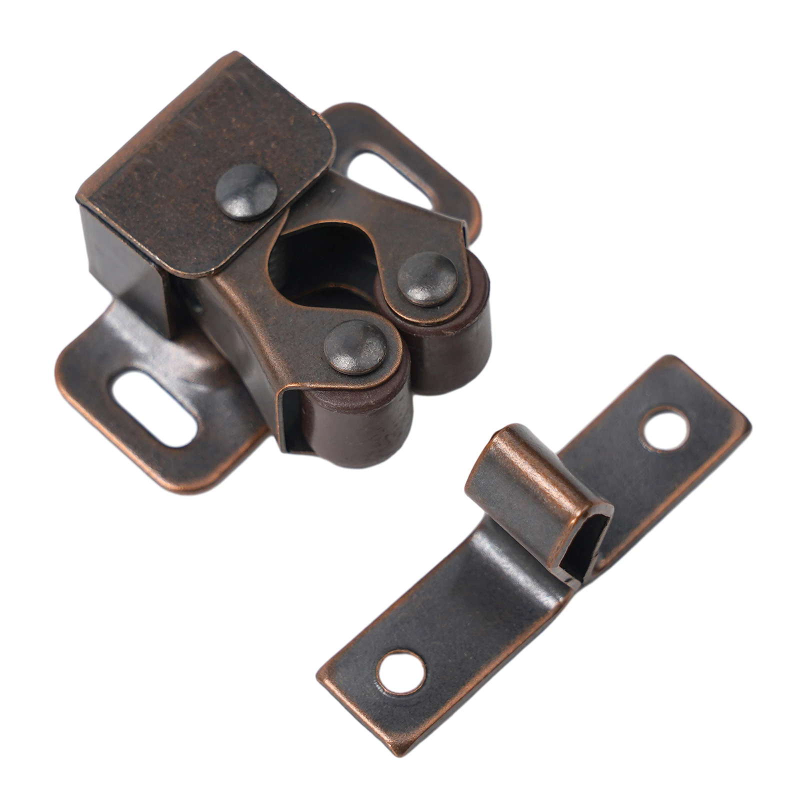 2pcs Door Buckle Press Home Wardrobe Door Buckle Touching The Bead Magnetic Dual Wheel Spring Fixed Lock Low Foot Cabinet