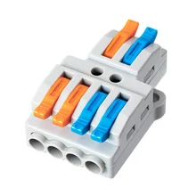 

Lever-Nuts Compact Splicing Wire Connectors Butt Splice Terminal Block Wire Connector 2 in 4 Out