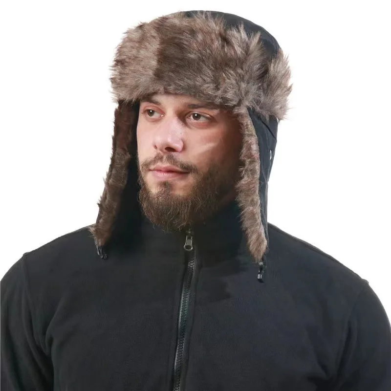 Head Circumference 60/62 Adult Outdoor Waterproof Winter Pilot Hat Adjustable Cotton Men'S And Women'S Hats For Autumn Winter