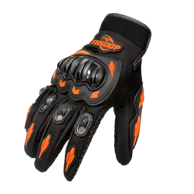 Motorcycle Gloves Breathable Full Finger Racing Gloves Outdoor Sports Protection Riding Cross Dirt Bike Moped Waterproof Gloves Orange