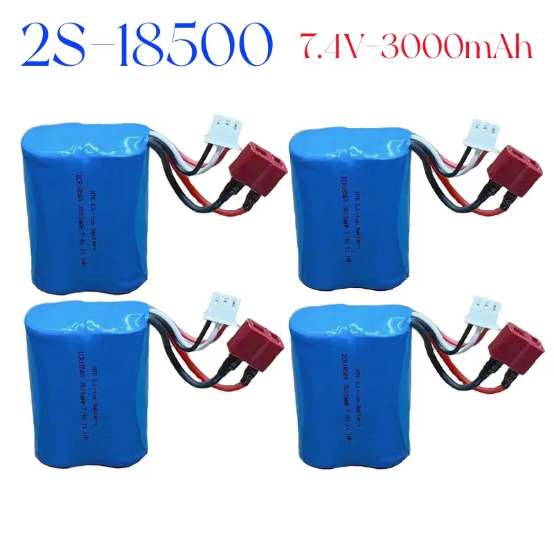 7,4 V.3000mAh. Литиевая батарея 2s1p.18500. Подходит для Т-образных головок, электрических лодок с дистанционным управлением, игрушечных гоночных автомобилей.