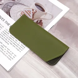 Premium PU Leather Glasses Pouch - Stylish Protective Cover (Green)