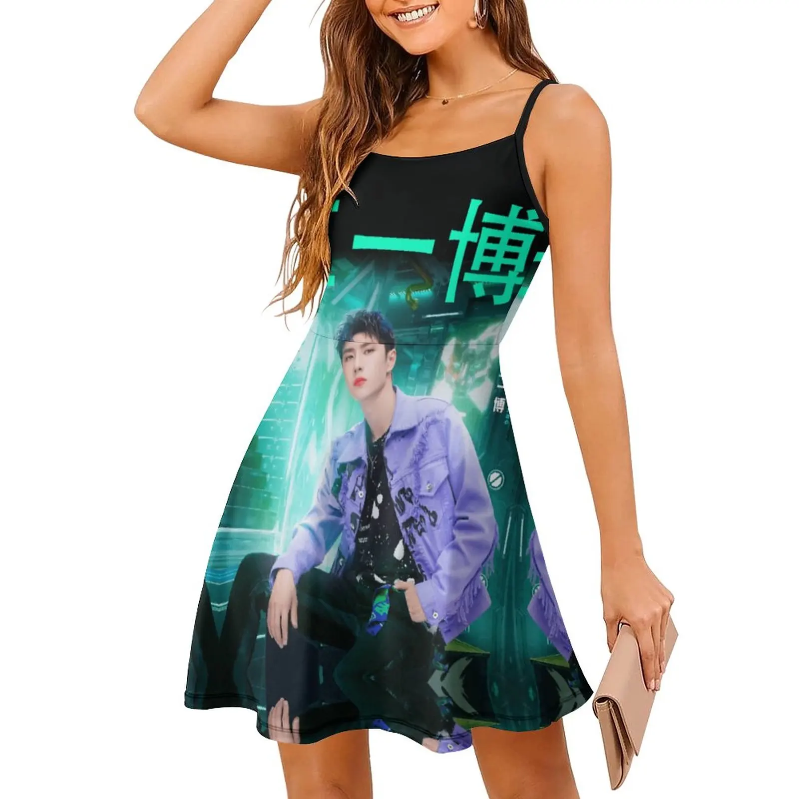 

The Untamed Wang Yibo SDC3 Essential Women's Sling Dress Funny Novelty Strappy Dress Graphic Exotic Woman's Gown Vacations