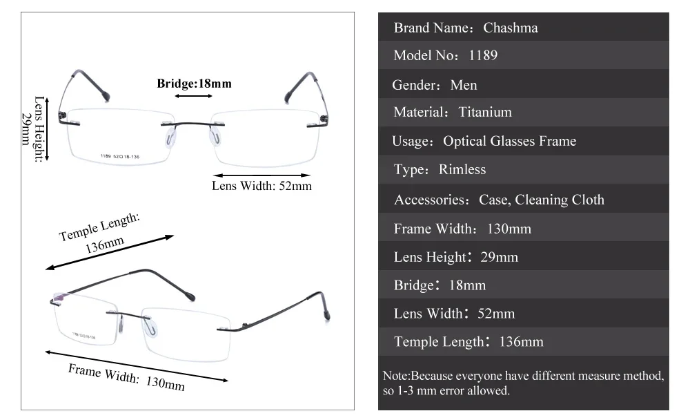 Occhiali Da Lettura Vista Da Uomo Senza Montatura Tascabili - Foto 5