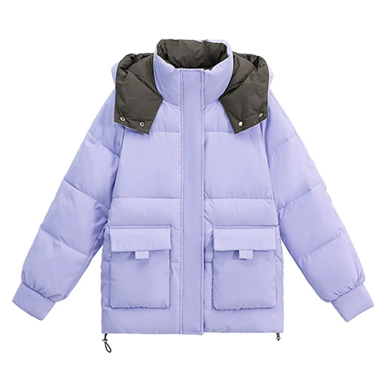 

2023 New Winter Women Coat Cotton Padded Parka Jacket Casual Thick Warm Hooded Overcoat Female Winter Jacket Loose Outerwear