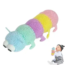 Colorful Caterpillar Toy Luminous Squeeze Toy Soft Caterpillar Stretch Cute Sensory AntiStress Decompression Toys Christmas