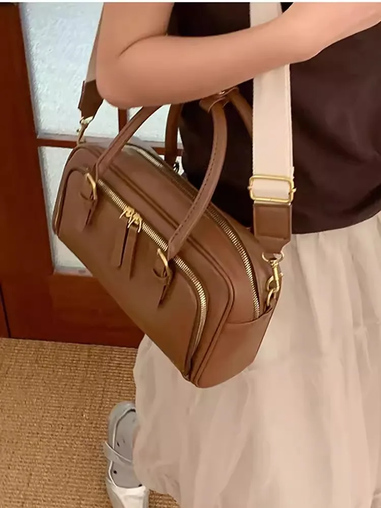 Handbags For Women Wide Shoulder Strap Bags Casual Leather Messenger Crossbody Bag Large Capacity Handbag Women's Bags