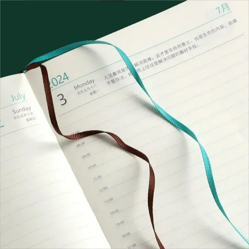 달력 월별 계획 일기장, 중국 학교 문구류, 시간표, 일일 365 2024 플래너, 노트북 페이지