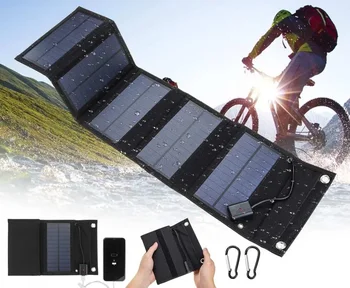 40W/70W Foldable Phone and Computer Fast Charging USB Waterproof Solar Panel Suitable for Camping and Hiking