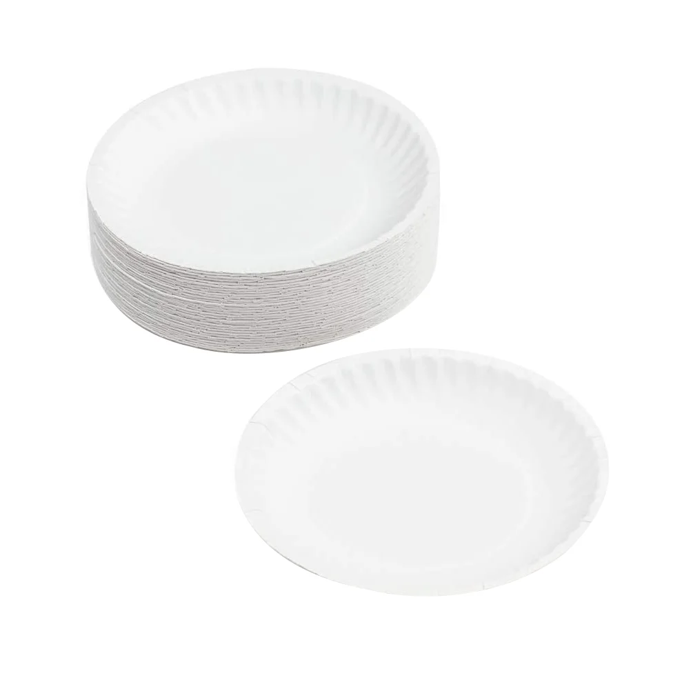 Red Paper Plates Drawing Doodle White Kids Painting Materials Graffiti Flatware Tray DIY Pulp