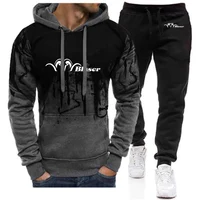 2024 Blaser Hunt Rifle Men New Gradient Hooded Hoodie + Pants Tracksuits Casual Print Sweatpant Leisure Harajuku Sportwear Suits 1