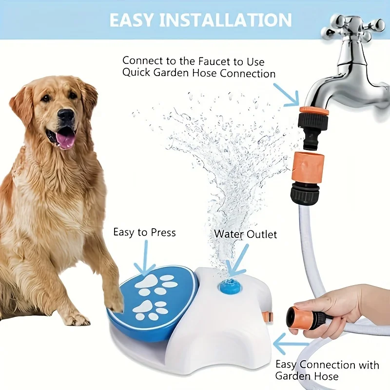 Pet Outdoor Step-on Press Type Summer Outdoor Feeding Waterer Step-on Waterer Dog Step-on Water Toy Outdoor Pet Interactive Toy 4