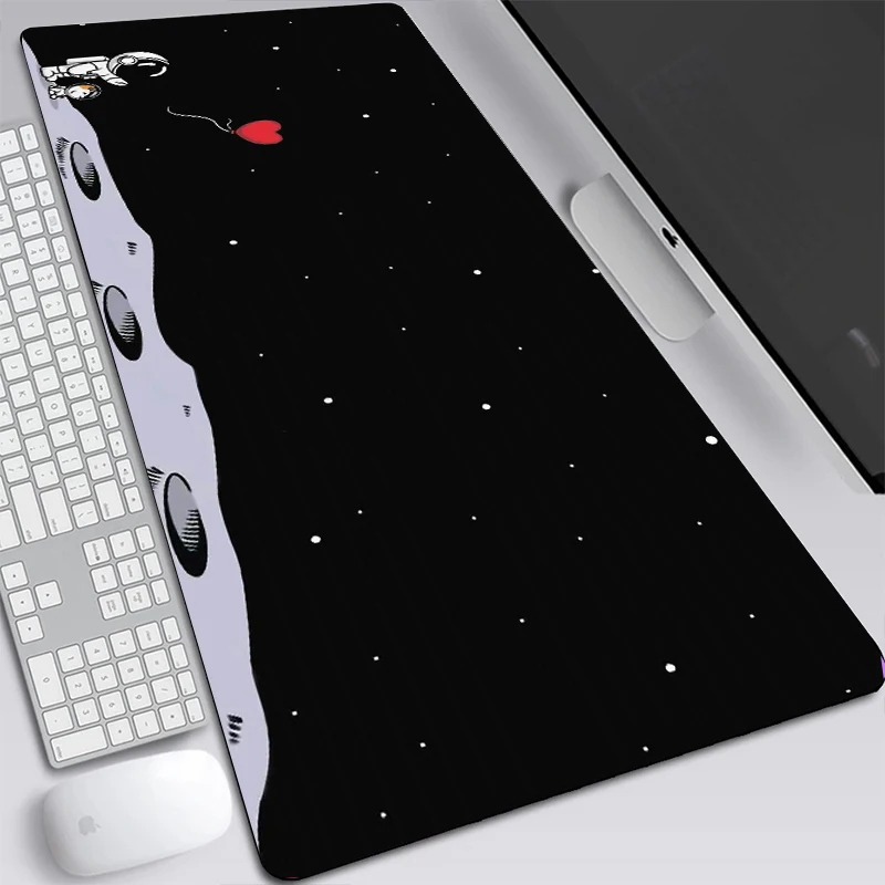 

MRG Computer Mouse-pad Desk Mat Game Laptop Large Mouse Pad Astronaut Printing Black Pattern Gaming Mouse Keyboard Mat 400x900MM