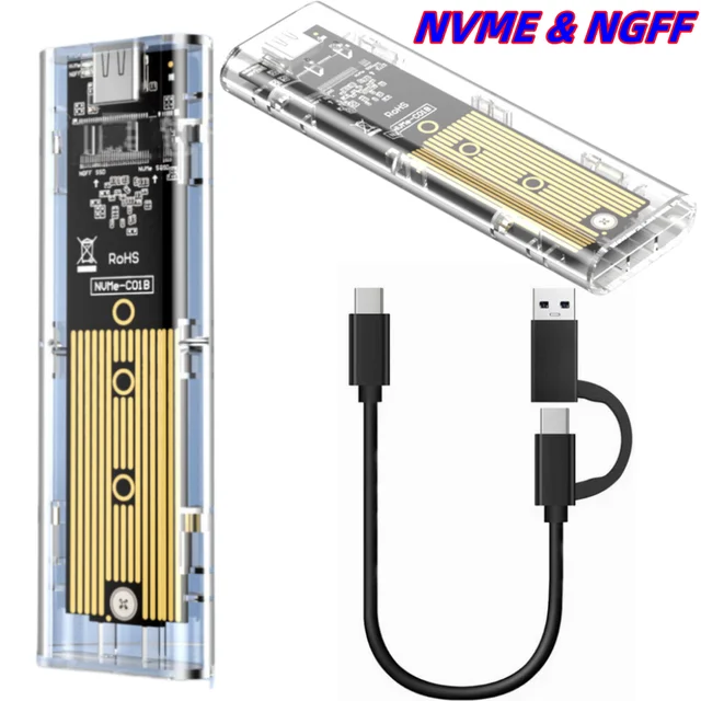 M2 NVMe/NGFF SATA SSD Case Dual Protocol 10Gbps HDD Box M.2 NVME SSD to USB  3.1 SSD Enclosure Type-A to Type-C Cable for M.2 SSD - AliExpress